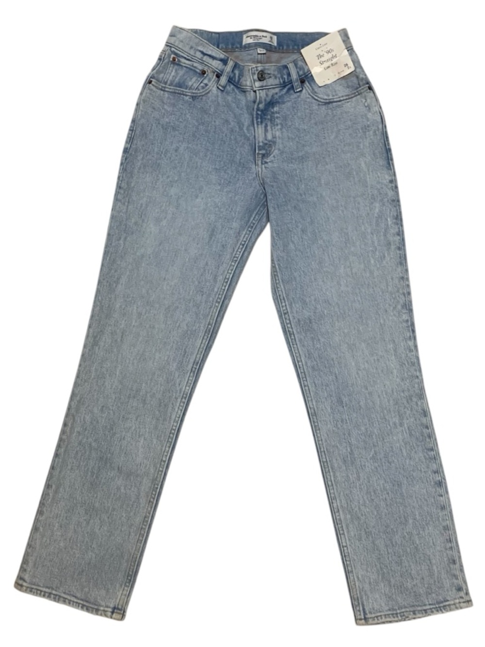 Abercrombie & Fitch The '90s Straight Low Rise 26/2s Short Denim Jeans DAMAGED